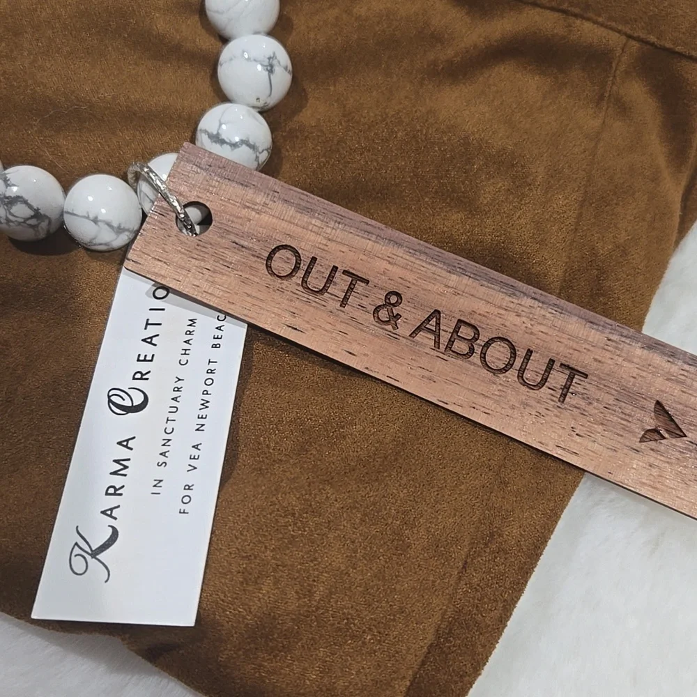 Karma Creations white gray beads bracelet NEW with tags